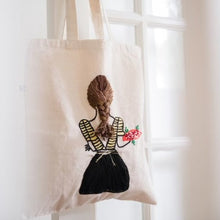  Cotton, Handmade, Purposeful tote bag. Sustainable and hand embroidered by refugee moms.