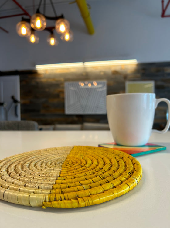 Handmade Trivets - Yellow Half Moon (Set of 3)