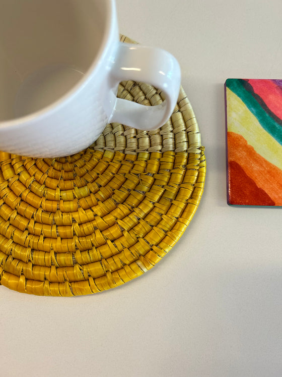 Handmade Trivets - Yellow Half Moon (Set of 3)