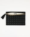 Black Cross-Stitch Pouch Clutch