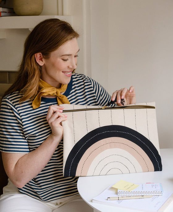 Laptop sleeve bag. Handmade by women artisans, fair trade certified bag.