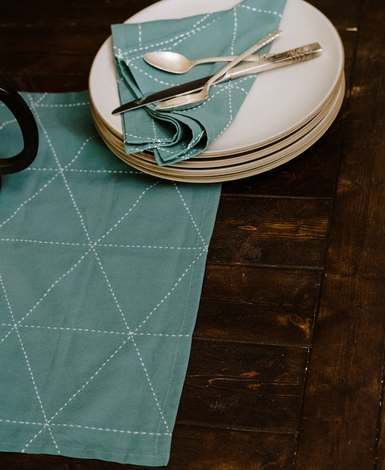 Graphic Sage Table Napkins - Set of 2