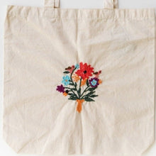  Cotton, Handmade, Purposeful tote bag. Sustainable and hand embroidered by refugee moms.
