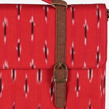  13” Vegan Leather and Ikat Weave Laptop Sleeve Bag - Red Ikat
