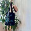 Cotton, Handmade, Purposeful tote bag. Sustainable and hand embroidered by refugee moms.
