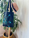 Cotton, Handmade, Purposeful tote bag. Sustainable and hand embroidered by refugee moms.