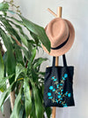 Cotton, Handmade, Purposeful tote bag. Sustainable and hand embroidered by refugee moms.