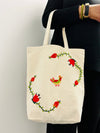 Cotton, Handmade, Purposeful tote bag. Sustainable and hand embroidered by refugee moms.