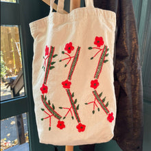  Cotton, Handmade, Purposeful tote bag. Sustainable and hand embroidered by refugee moms.