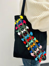 Cotton, Handmade, Purposeful tote bag. Sustainable and hand embroidered by refugee moms.